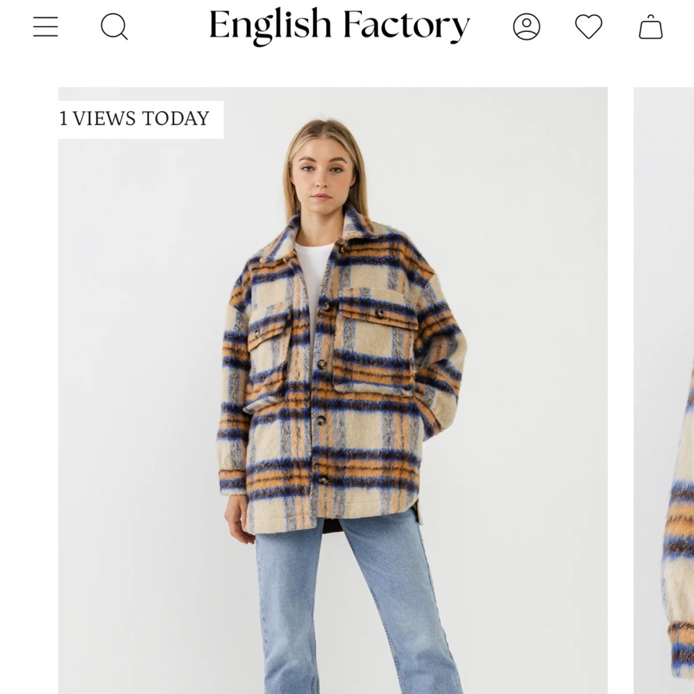 English Factory Oversized Plaid Shacket